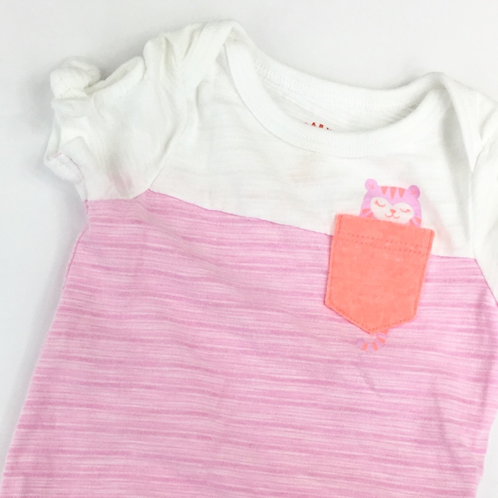 EUC Cat & Jack Tiger Pocket Onesie - 3m